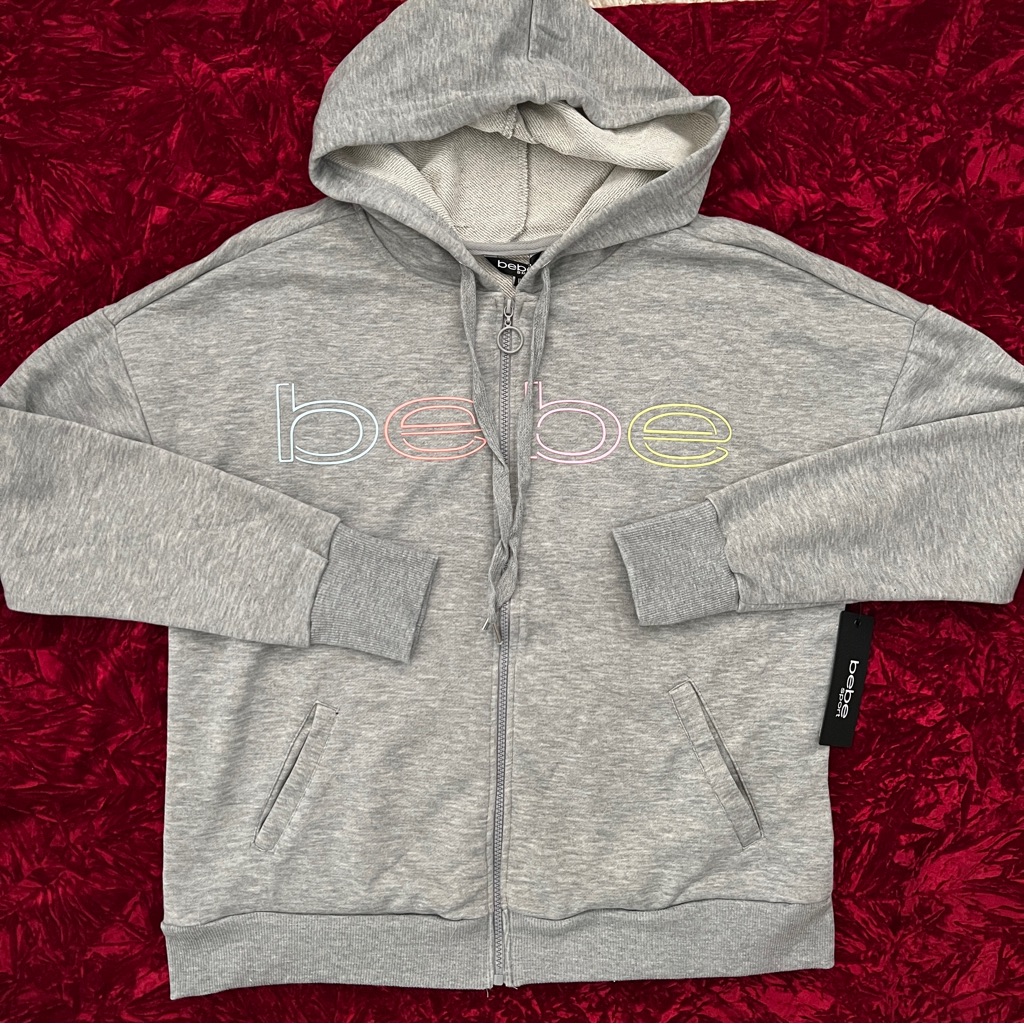 Bebe Full Zip Hooded Sweatshirt Jacket